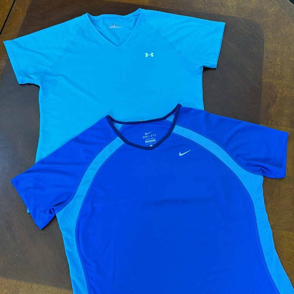 NIKE & UNDER ARMOUR BUNDLE 2 Sport Tops - Size Medium/Large